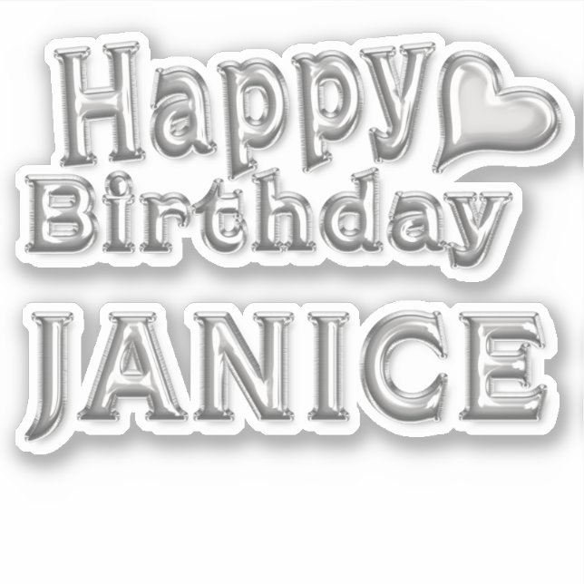 Janice Happy Birthday Autocollants (Devant)