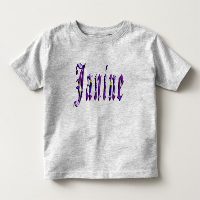 Janine, Name, Logo, Kleinkinder, Grau-T - Shirt (Vorderseite)