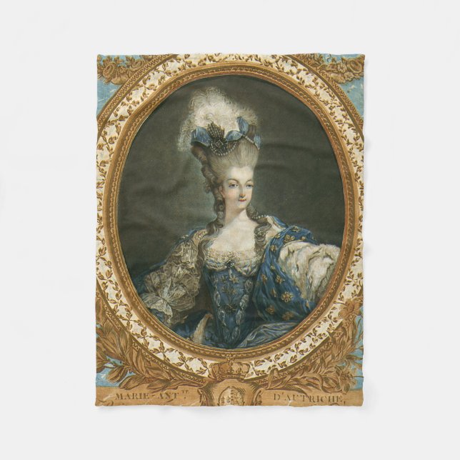 Janinet Portrait von Marie-Antoinette Fine Art Fleecedecke (Vorderseite)