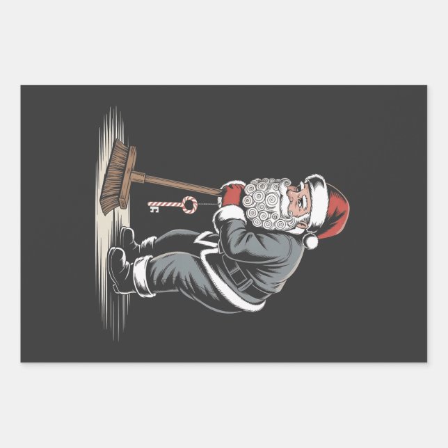 Janitor Claus Santa Christmas Custodian Xmas Geschenkpapier Set (Vorderseite)