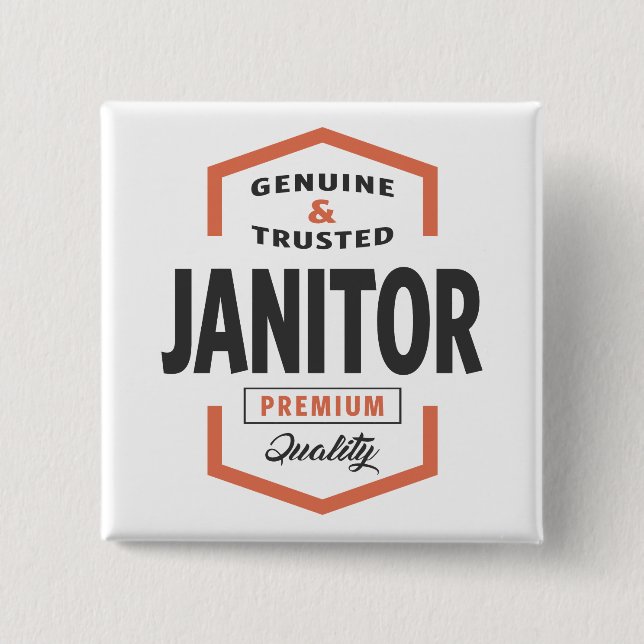Janitor Logo Geschenkideen. Button (Vorderseite)