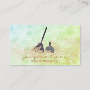 Janitorial Cleaning Green Sparkle Visitenkarte
