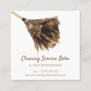 Janitorial Reinigungsservice maid einfach Quadratische Visitenkarte
