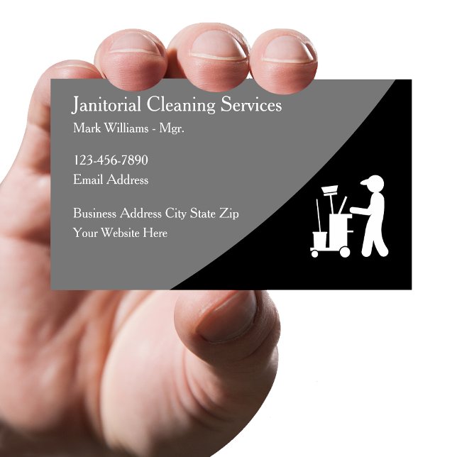 Janitorial Services Office Clearing Business Cards Visitenkarte (Von Creator hochgeladen)