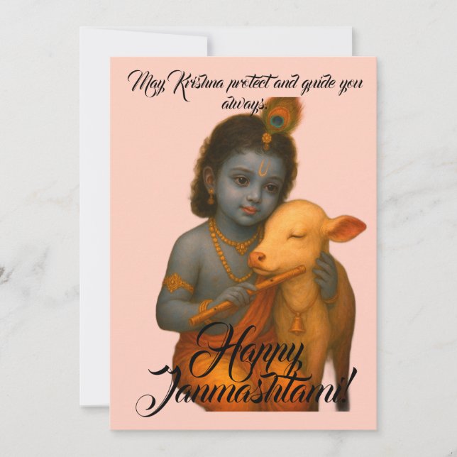 Janmashtami Grußkarte Feiertagskarte (Vorderseite)