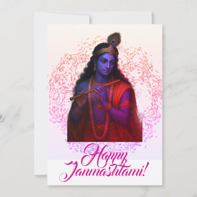 Janmashtami Grußkarte Feiertagskarte (Vorderseite)
