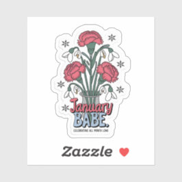 Jänner-Babe feiert die Blume der Geburt im ganzen  Aufkleber