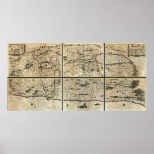Janson Hornius Karte 1662 Lands-Israels Palästina Poster