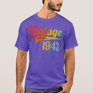 Januar 1943 Geburtstag Vintag Januar 1943 Phantast T-Shirt