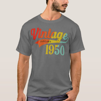 Januar 1950 Geburtstag Vintag Januar 1950 Phantast T-Shirt