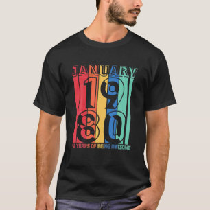 Januar 1980 42 Jahre Phantastisch Vintag 42 T T-Shirt