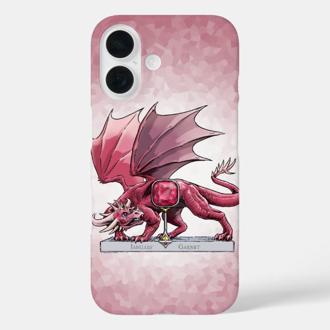 Januar Birthstone Dragon - Garnet Case-Mate iPhon iPhone 16 Hülle (Rückseite)