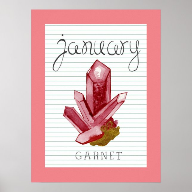 Januar Birthstone Garnet 18x24 Artwork Poster (Vorne)
