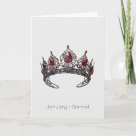 Januar Birthstone Garnet Crown Geburtstagskarte Karte