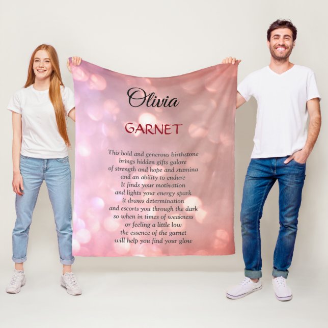 Januar Birthstone Garnet Design Fleecedecke (Beispiel)
