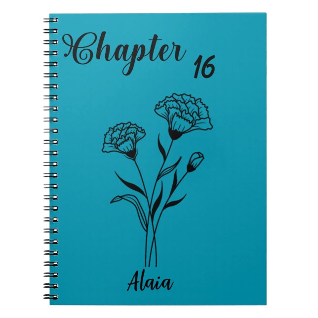 Januar Bloom Notebook - Carnation Journal Notizblock (Vorderseite)