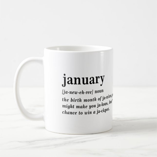Januar Definition Geburtstag Kaffeetasse (Links)
