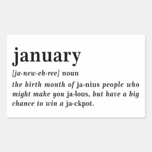 Januar Definition Geburtstag Rechteckiger Aufkleber