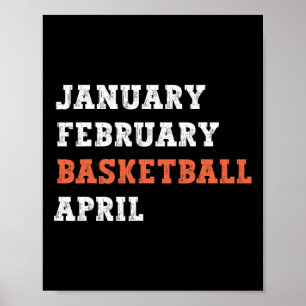 Januar Februar Basketball April Fun Vintag Retter Poster