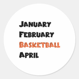 Januar Februar Basketball April Runder Aufkleber