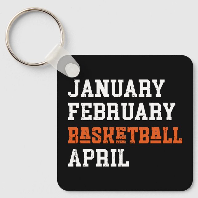 Januar Februar Basketball April Schlüsselanhänger (Vorderseite)