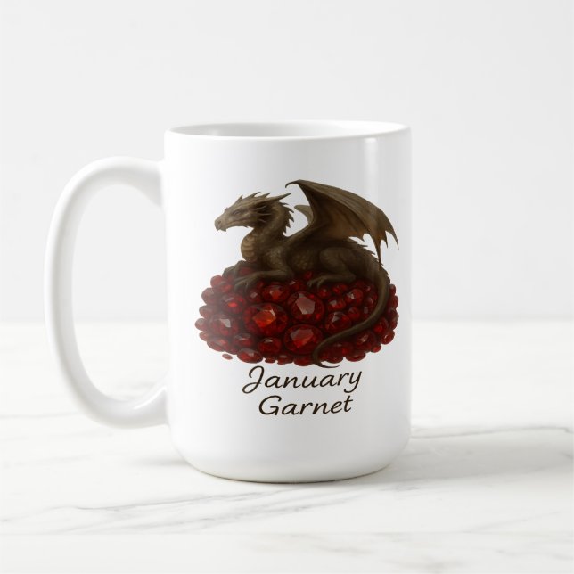 Januar Garnet - Dragon & Gemstone Kaffeetasse (Links)