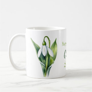 Januar Geburt Blume Geschenke White Snowdrop Blume Kaffeetasse