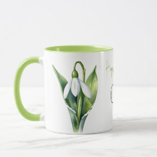 Januar Geburt Blume Geschenke White Snowdrop Blume Tasse