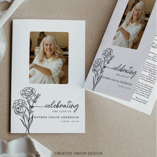 Januar Geburtmonat Blume Beerdigung Programm Flyer (Von Creator hochgeladen)