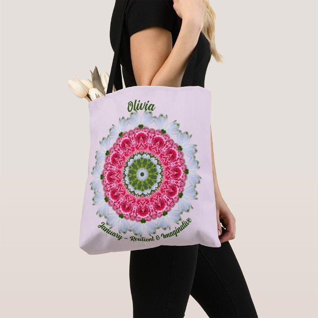 Januar Geburtsmonat Blume Personalisierte Übertrag Tasche (Von Creator hochgeladen)