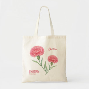 Januar-Geburtsmonats-Blumen-Personalisierbares Nam Tragetasche