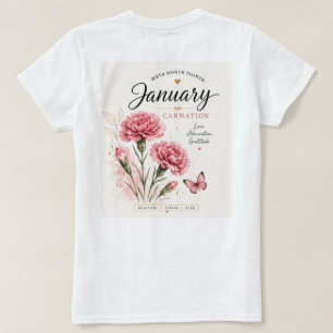 Januar-Geburtsmonatsblume Nelke Frauen Flora T-Shirt