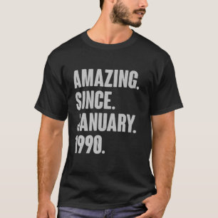 Januar Geburtstag Geschenk Vintag Dunkel seit 1. J T-Shirt