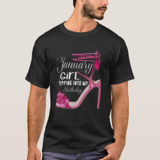 Januar Girl tritt in meinen Geburtstag ein, Pink S T-Shirt