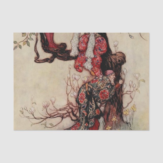 "Januar helping May" von Warwick Goble Seidenpapier (Vorderseite)