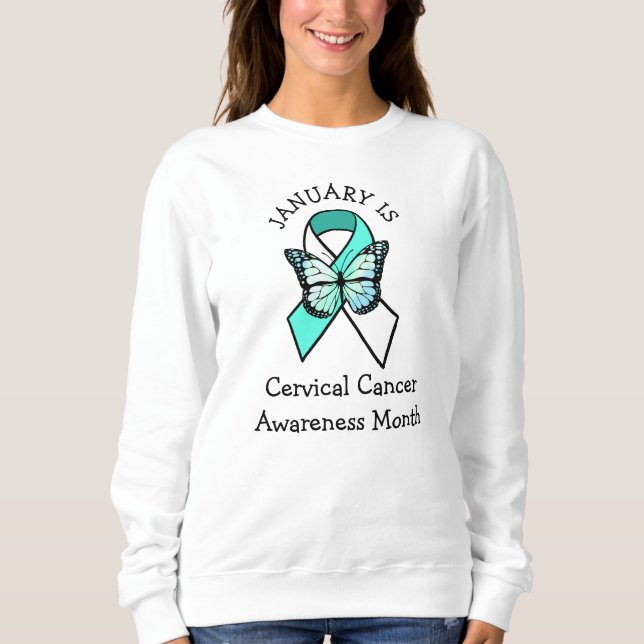 Januar ist der Monat der Gebärmutterhalskrebs Sweatshirt (Vorderseite)