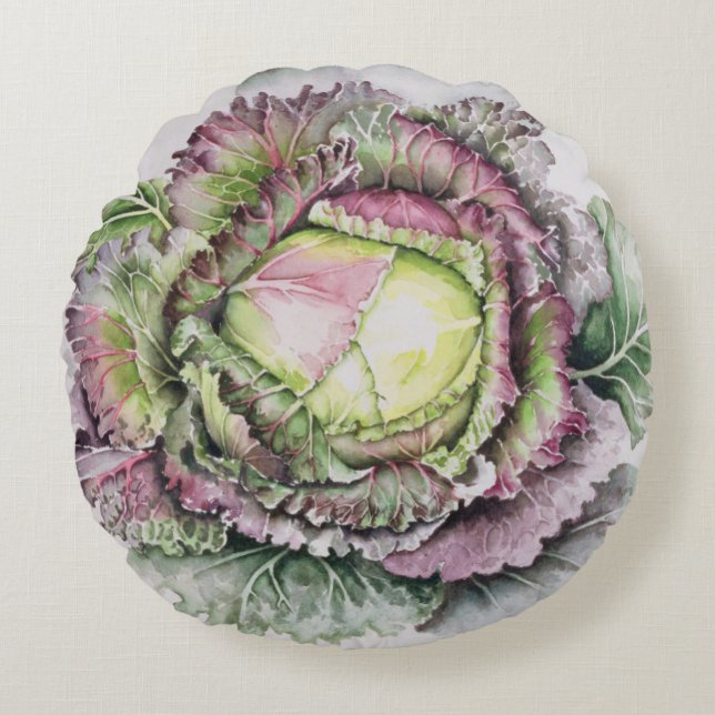 Januar-König Cabbage Rundes Kissen (Vorderseite)