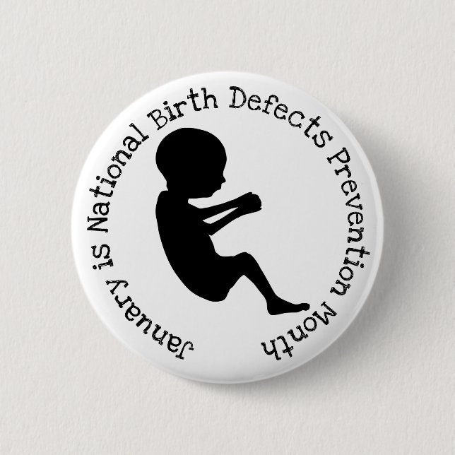 Januar Monat der Verhütung nationaler Geburtsfehle Button (Vorderseite)