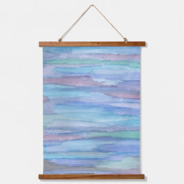 Januar Morning Blue Abstrakt Wandteppich Mit Holzrahmen