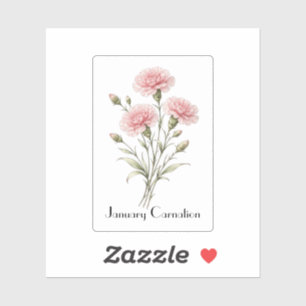 Januar-Nelken-Blumen  Aufkleber