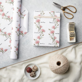 Januar Nelken Blumen Geschenkpapier