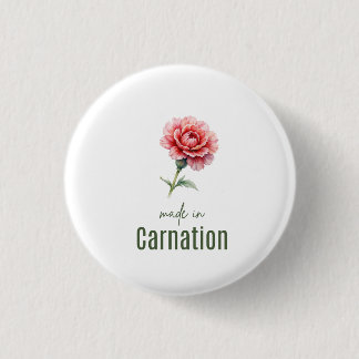 Januar-Nelken-Geburtsblume Wasserfarbe Knopf Button