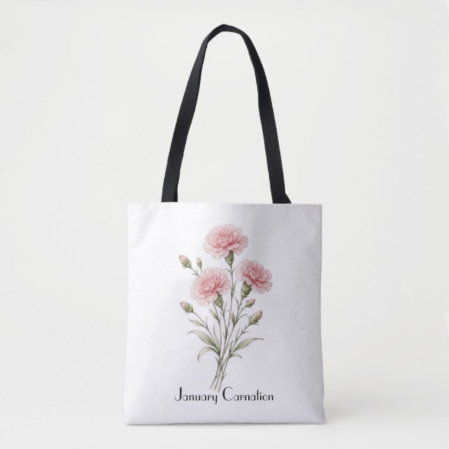 Januar-Nelkenblumen  Tasche (Vorderseite)
