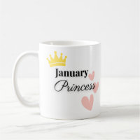 Januar Prinzessin Tasse – Goldene Krone & Herz Des
