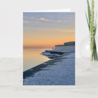 Januar-Sonnenaufgang über dem Michigansee