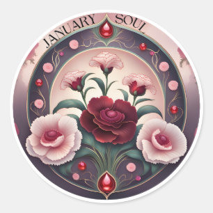 Januar-Soul Runder Aufkleber