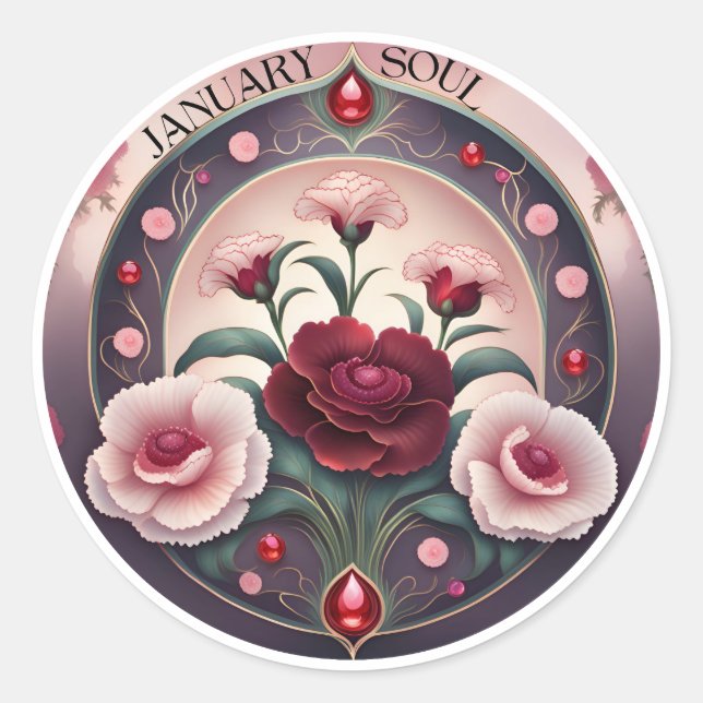 Januar-Soul Runder Aufkleber (Vorderseite)