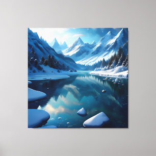 Januar Winter Frozen Landschaft Leinwanddruck