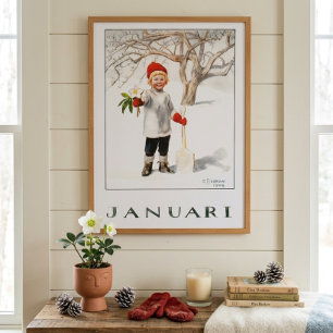 Januar Winterkönig Illustration von Elsa Beskow Poster