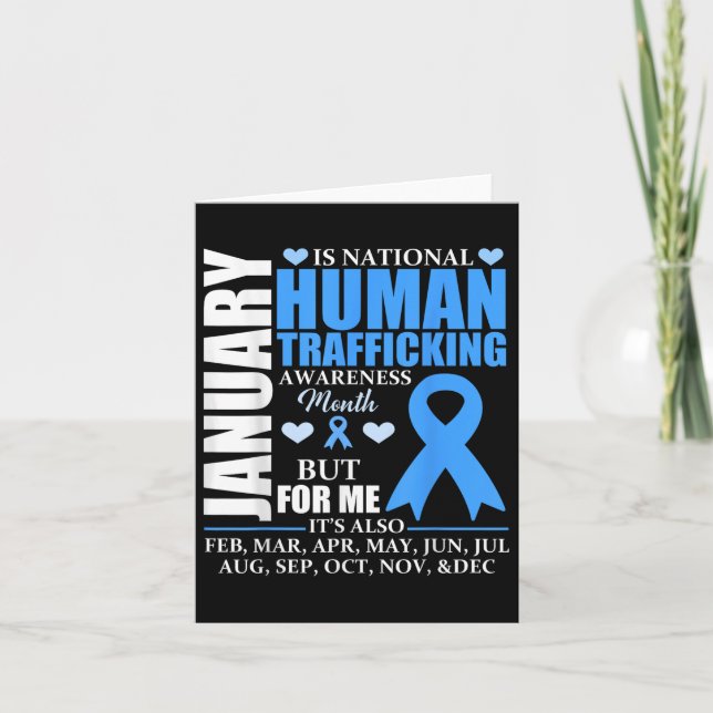 Januar Wir tragen Blue Ribbon Menschenhandel Krieg Karte (Vorderseite)